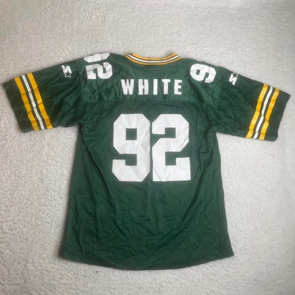 Vintage Green Bay packers Startwe Reggie white mens green jersey nfl L/XL